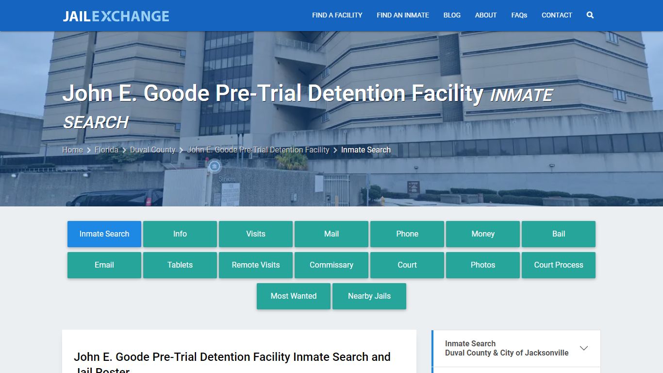 John E. Goode Pre-Trial Detention Facility Inmate Search